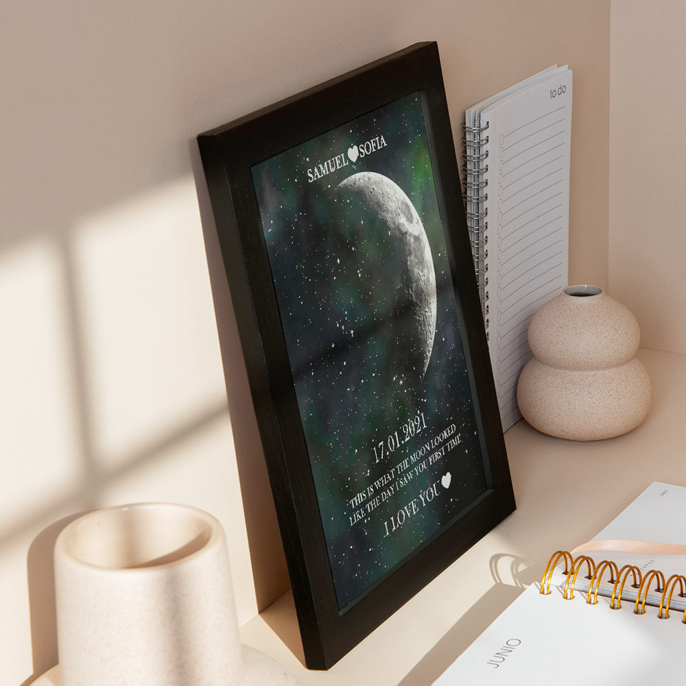 Custom Moon Phase Print Frame Anniversary Gifts for Her