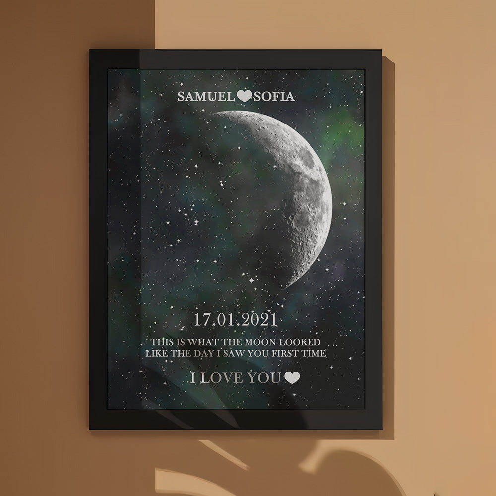 Custom Moon Phase Print Frame Anniversary Gifts for Her