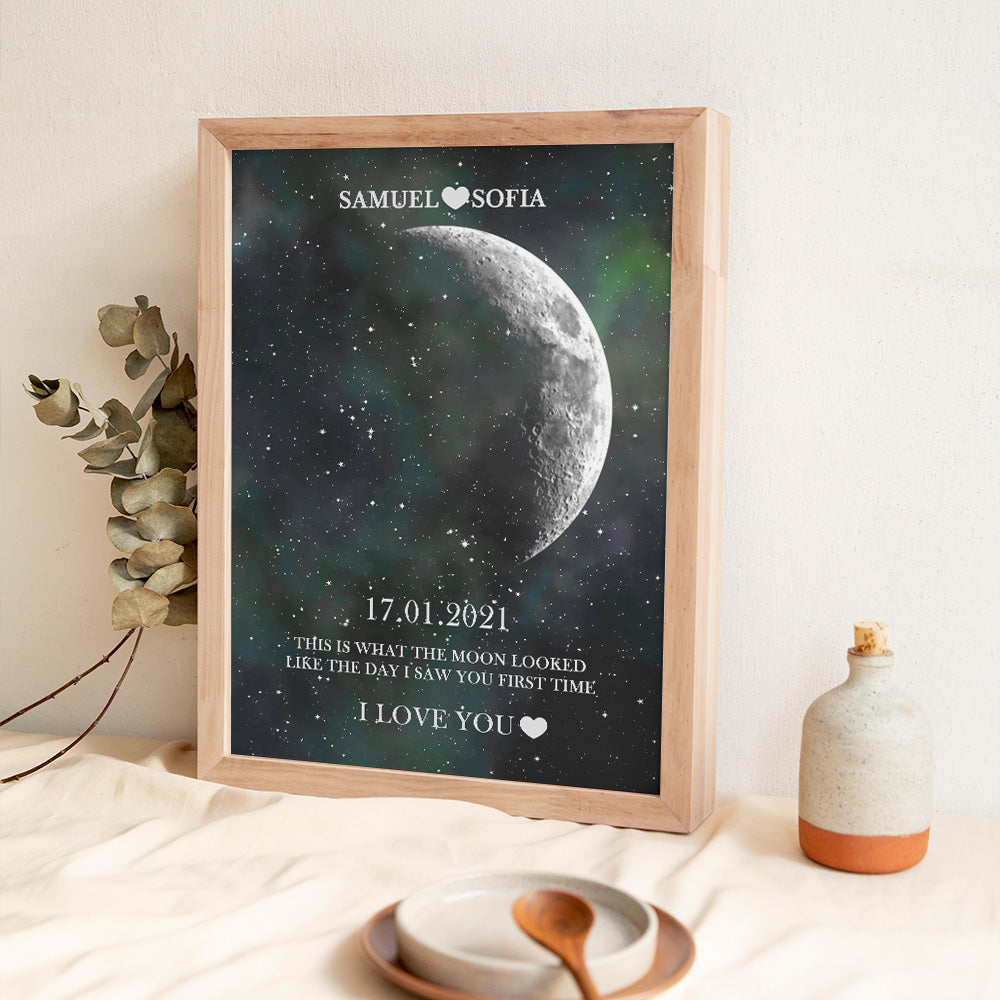 Custom Moon Phase Print Frame Anniversary Gifts for Her