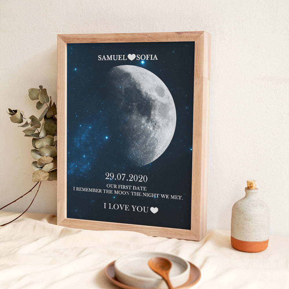 Custom Moon Phase Print Frame Anniversary Gifts for Her