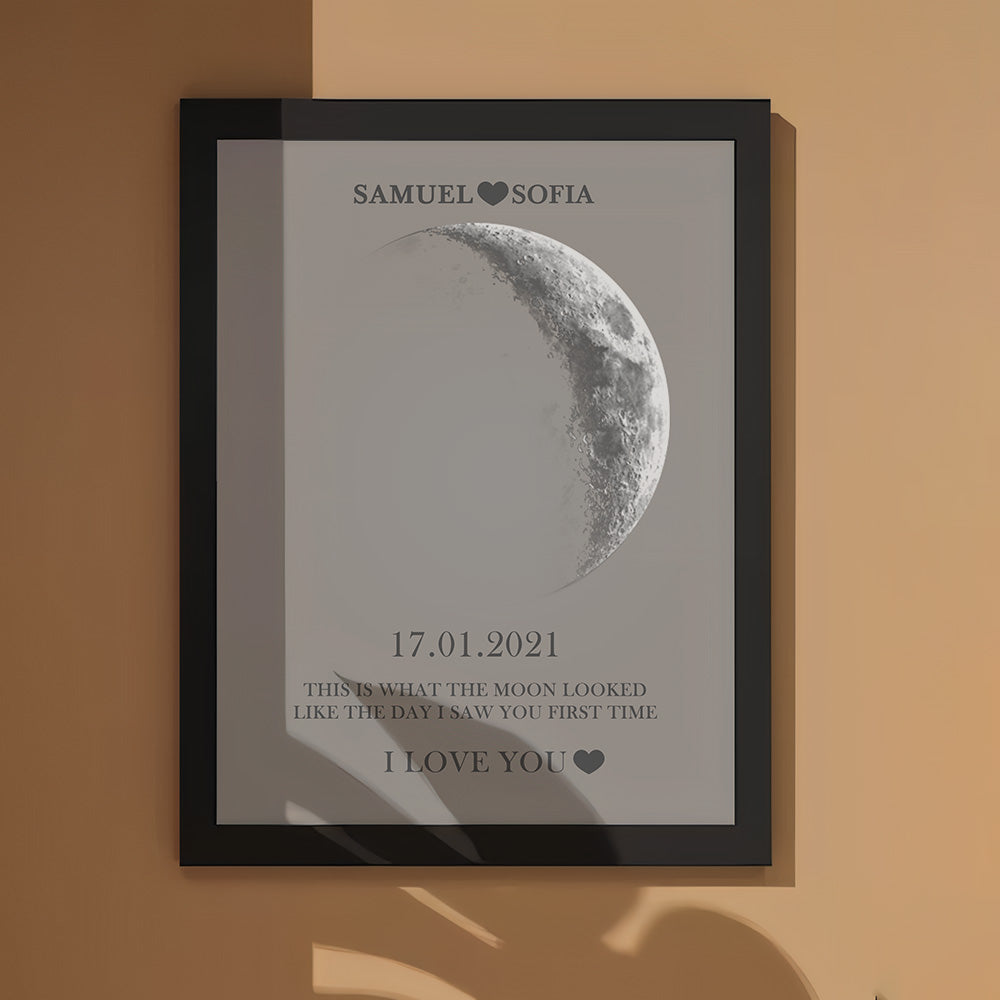 Custom Moon Phase Print Frame Anniversary Gifts for Her