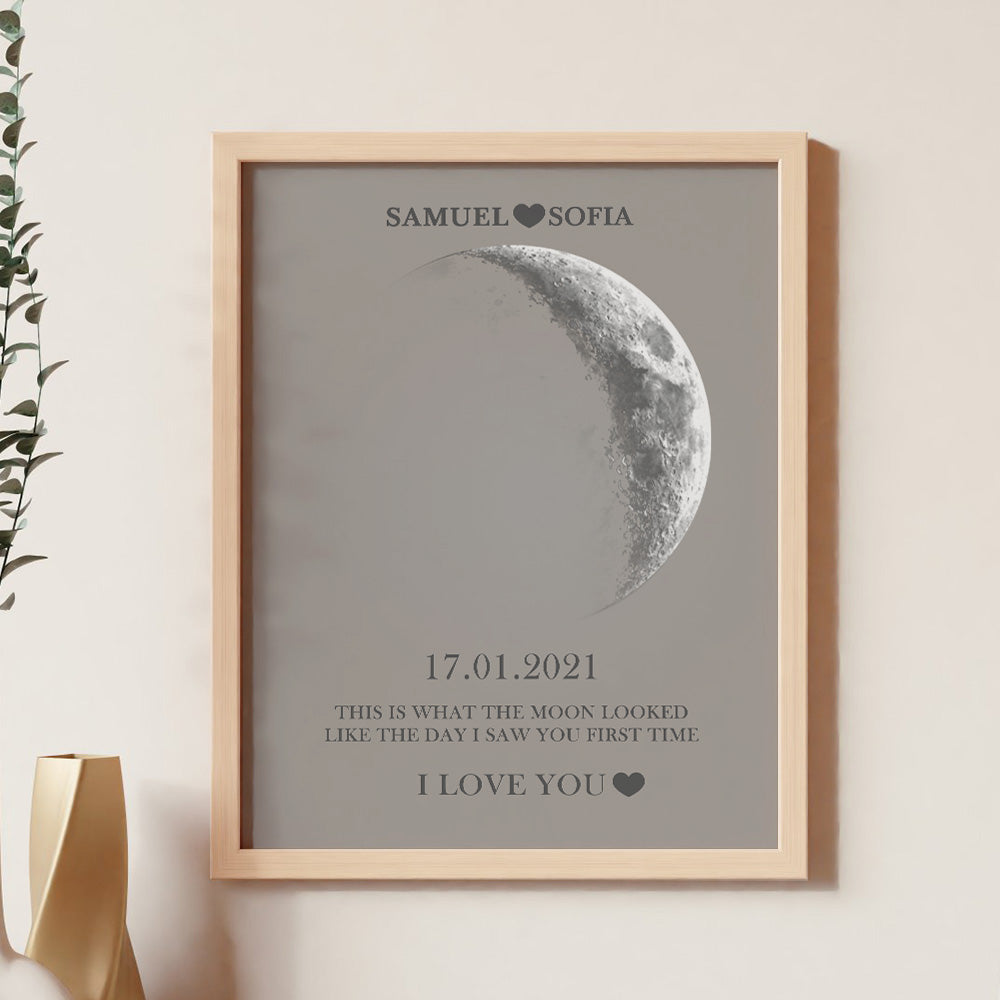 Custom Moon Phase Print Frame Anniversary Gifts for Her