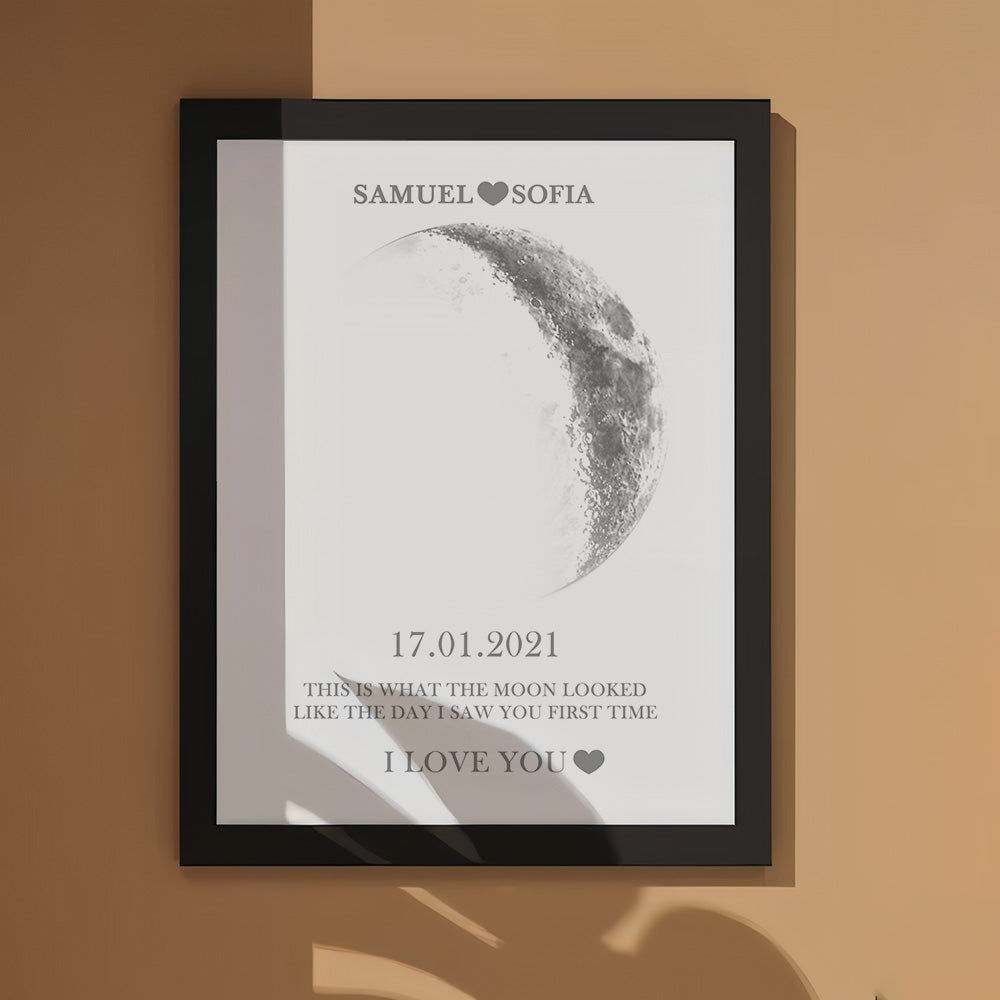 Custom Moon Phase Print Frame Anniversary Gifts for Her