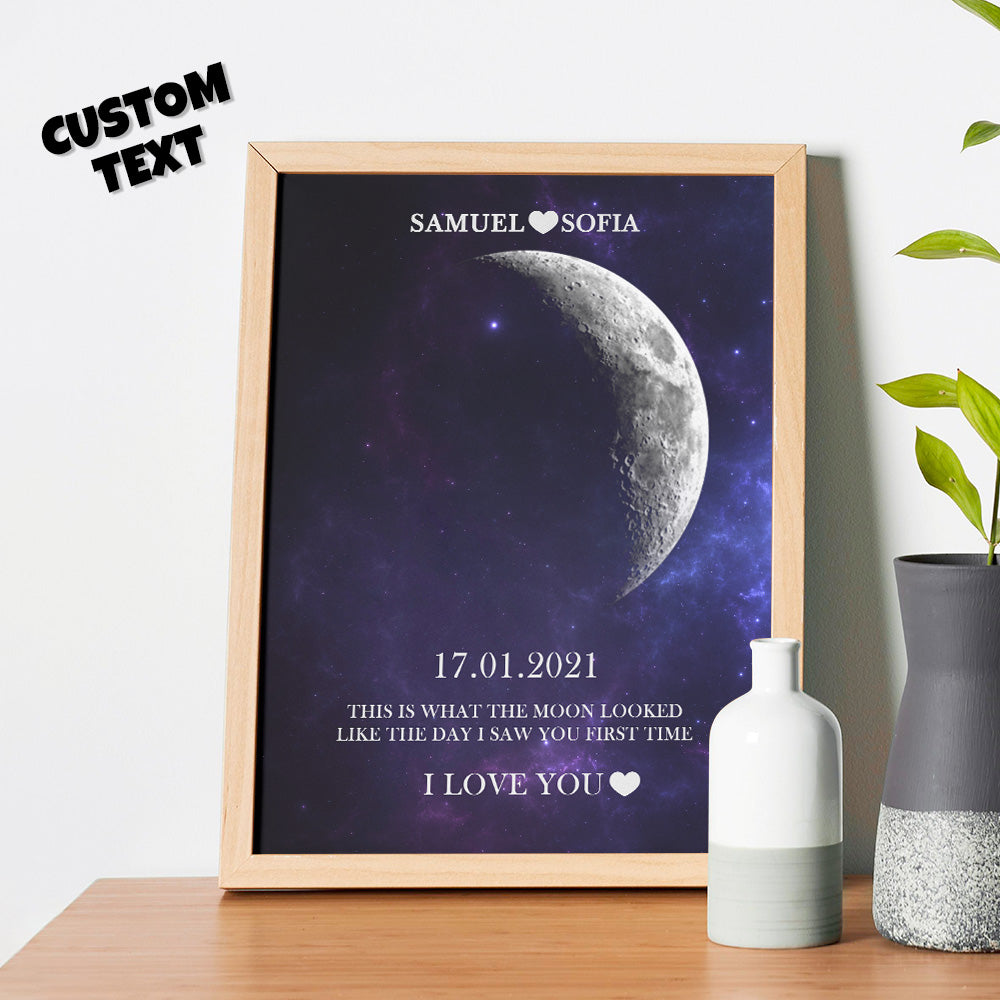 Custom Moon Phase Print Frame Anniversary Gifts for Her