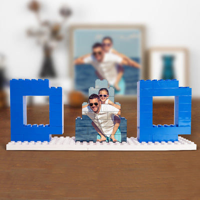 Personalized Dad Photo Building Brick Puzzles Photo Block Father's Day Gifts - mysiliconefoodbag
