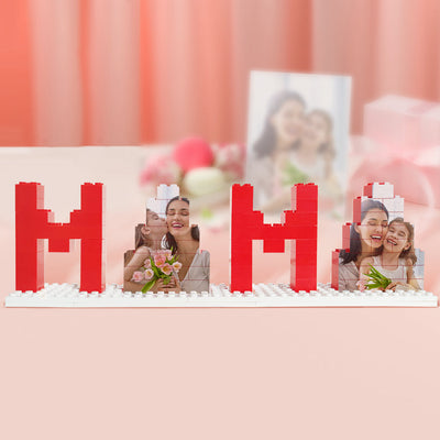 Personalized Mama Photo Building Brick Puzzles Photo Block Mother's Day Gifts - mysiliconefoodbag