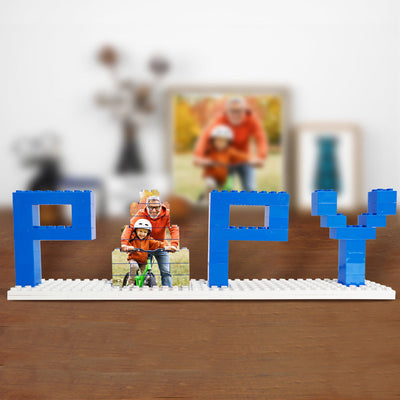 Personalized Papy Photo Building Brick Puzzles Photo Block Father's Day Gifts - mysiliconefoodbag
