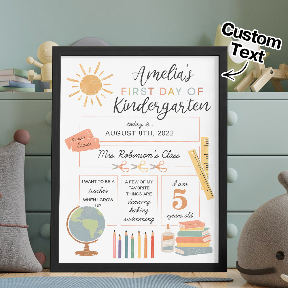 Personalized Back to School Sign First Day of School Sign Gifts for Kids