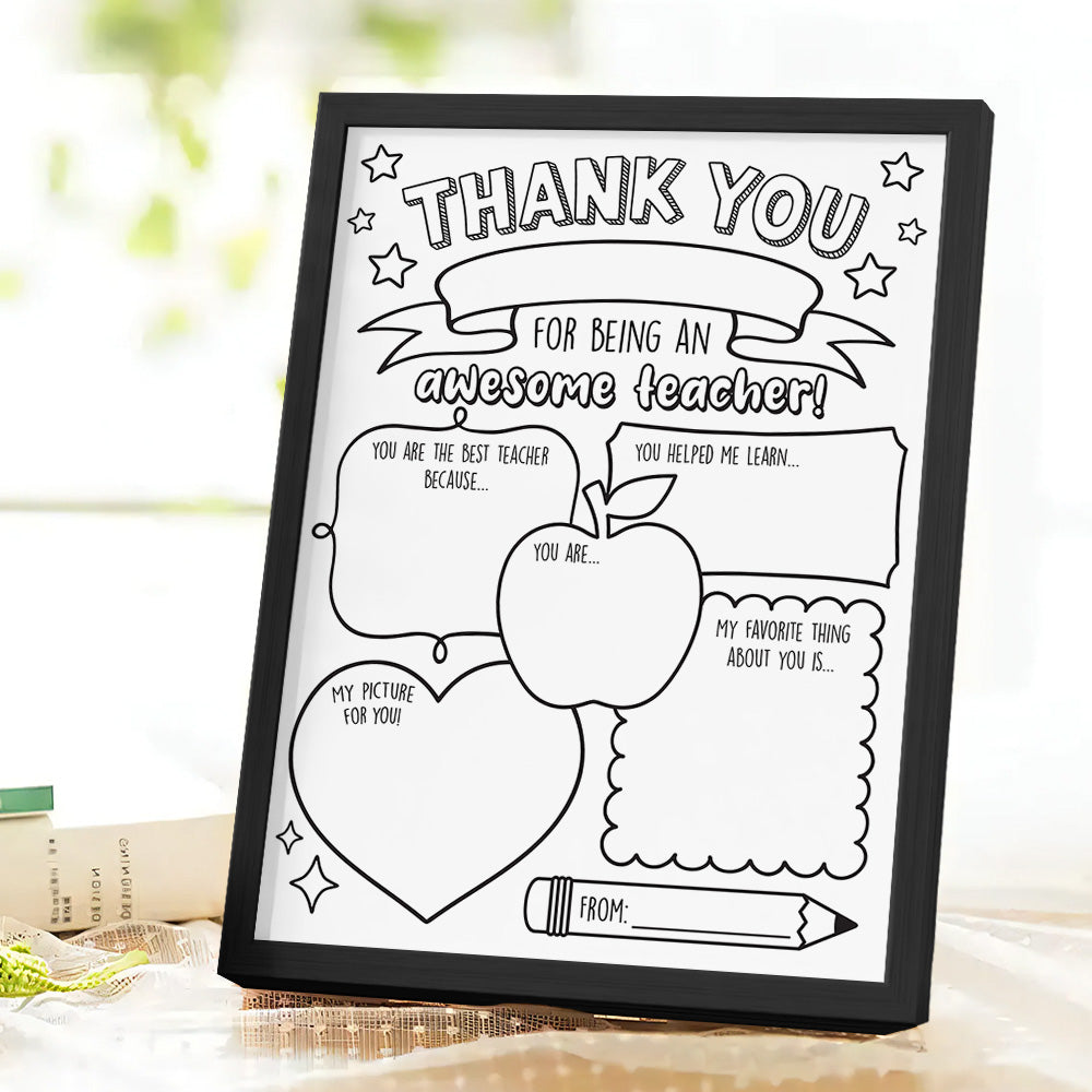 Back to School DIY Coloring Sign Teacher Appreciation Gifts