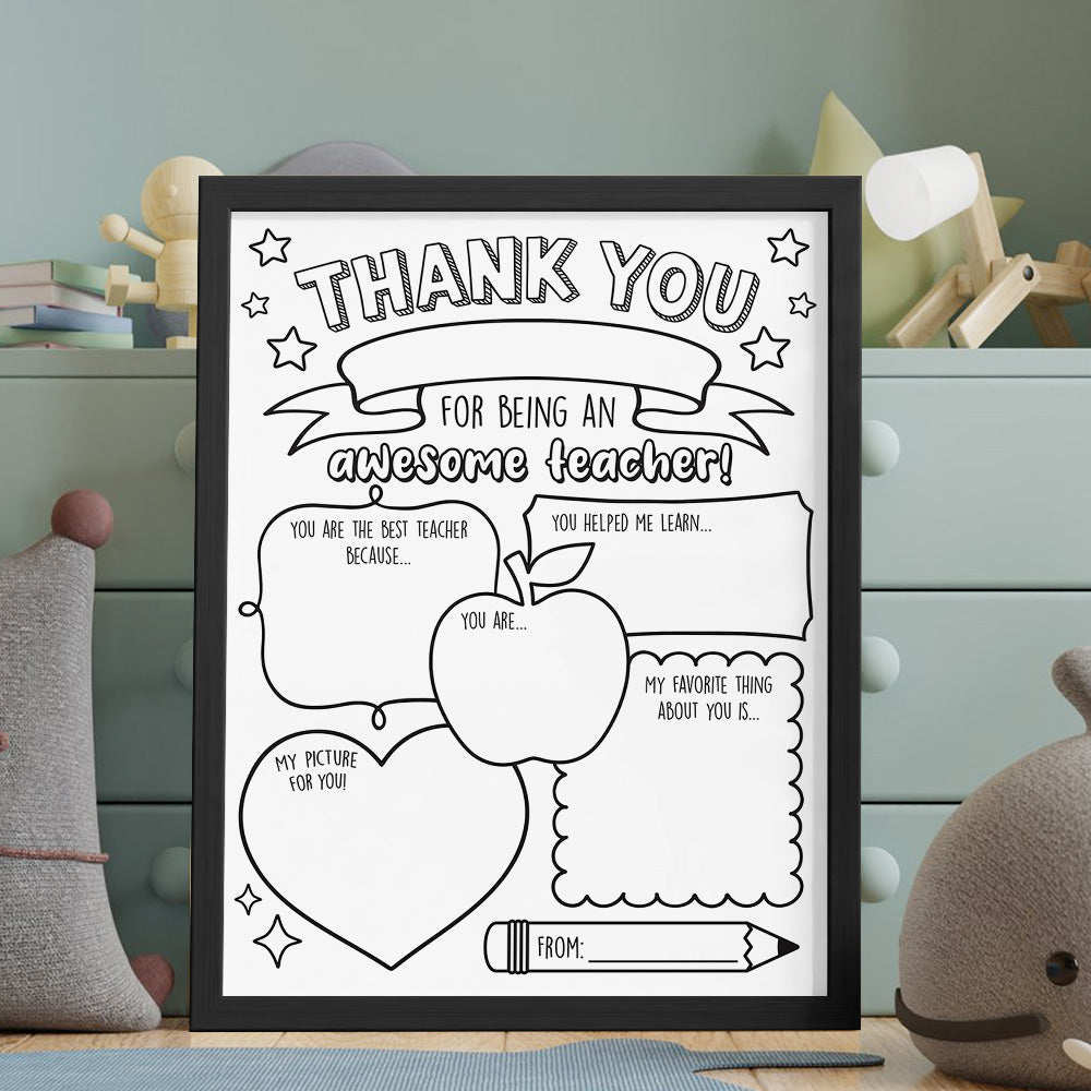 Back to School DIY Coloring Sign Teacher Appreciation Gifts