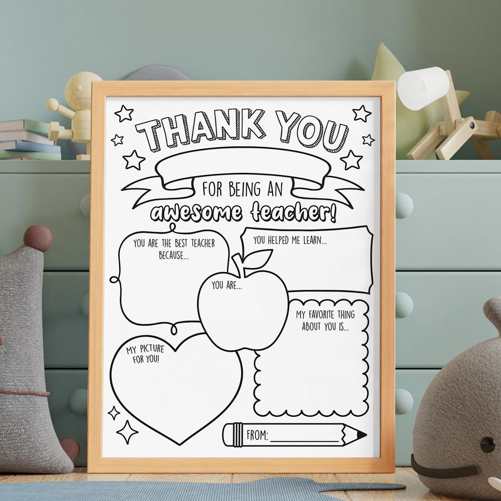 Back to School DIY Coloring Sign Teacher Appreciation Gifts