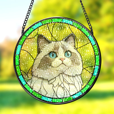 Custom Pet Portrait Art Suncatcher Stained Glass Ornament Dog Memorial Gifts for Pet Lovers