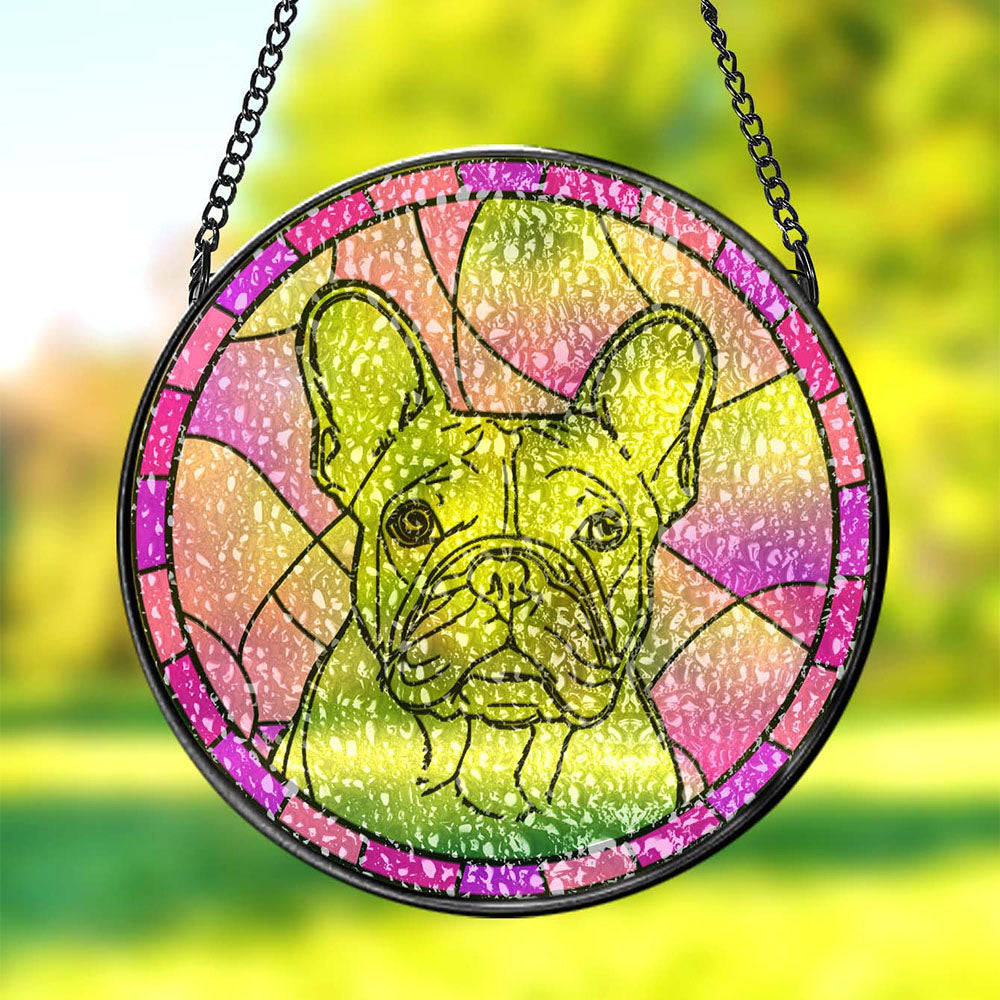 Personalized Pet Portrait Suncatcher Stained Glass Pet Ornament Remembrance Gifts for Pet Lovers