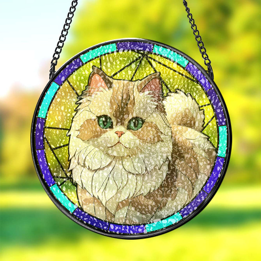 Custom Pet Stained Glass Suncatcher Memorial Gift for Pet Lovers