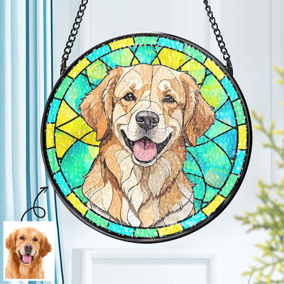 Personalized Pet Stained Glass Suncatcher Memorial Ornament – A Heartfelt Remembrance Gift for Pet Lovers