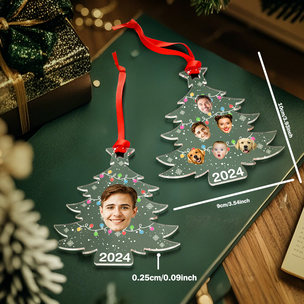 Personalized Photo Christmas Tree Family Ornament Funny Christmas Ornament Gift for Family