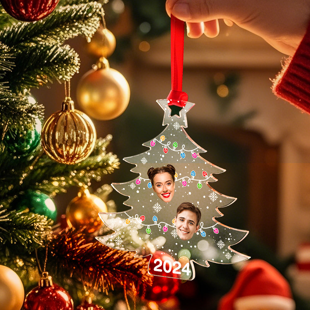 Personalized Photo Christmas Tree Family Ornament Funny Christmas Ornament Gift for Family