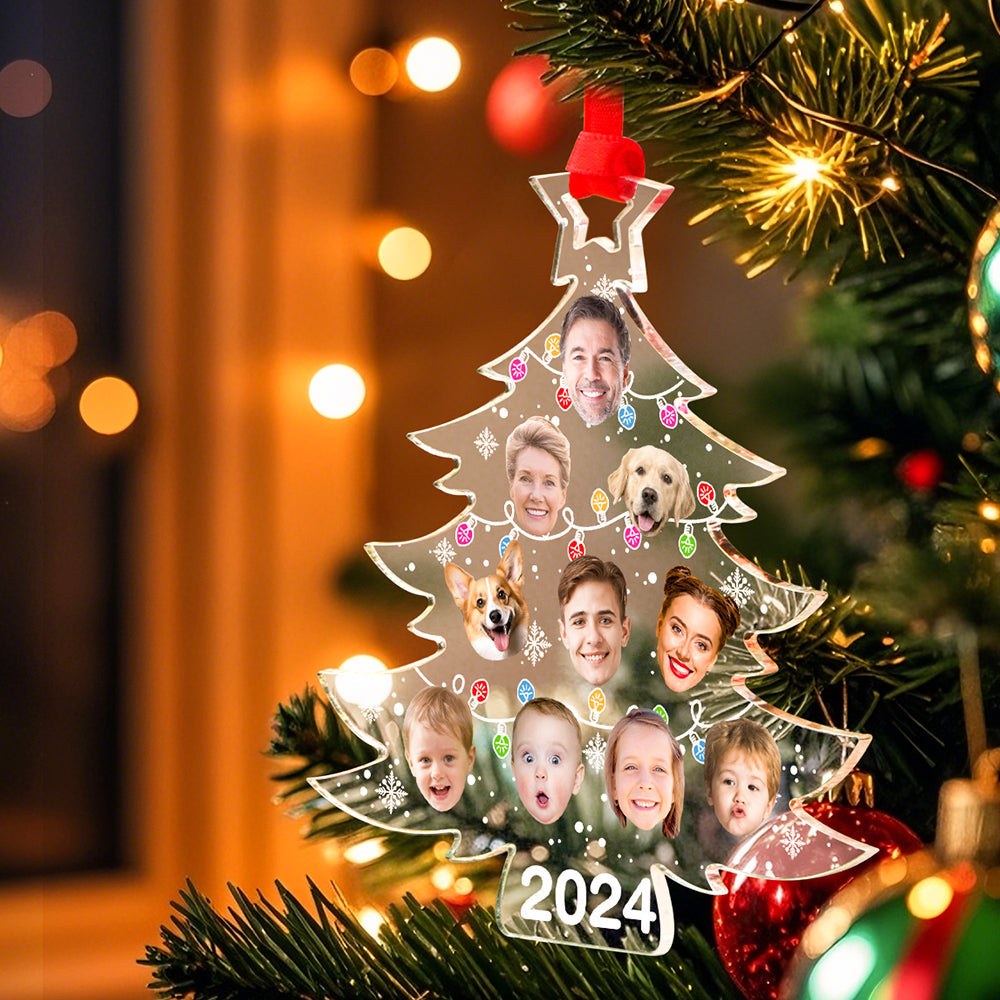 Personalized Photo Christmas Tree Family Ornament Funny Christmas Ornament Gift for Family