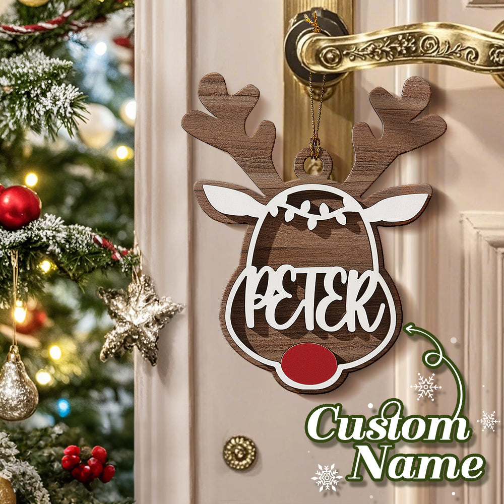 Personalized Reindeer Ornament with Name Christmas Tree Decorations Gift