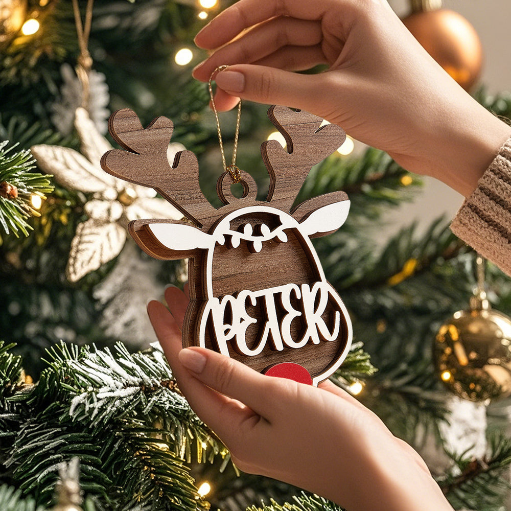 Personalized Reindeer Ornament with Name Christmas Tree Decorations Gift