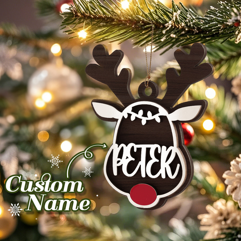 Personalized Reindeer Ornament with Name Christmas Tree Decorations Gift