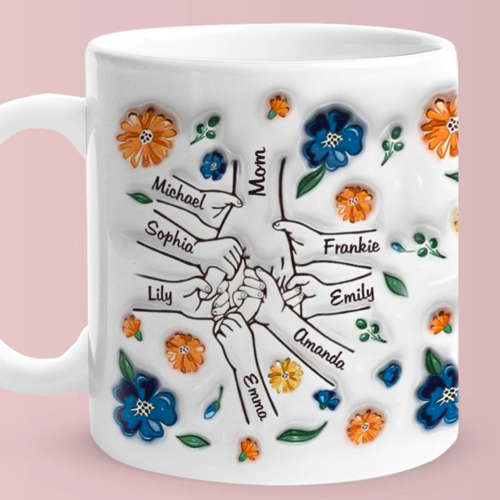 Hold Me Tight, Keep Me Safe - Family Personalized Custom 3D Inflated Effect Printed Mug