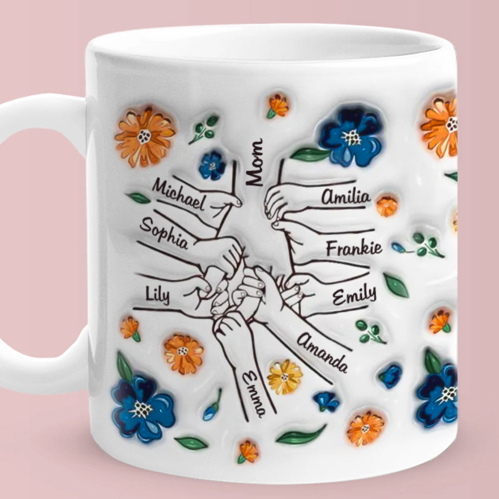 Hold Me Tight, Keep Me Safe - Family Personalized Custom 3D Inflated Effect Printed Mug