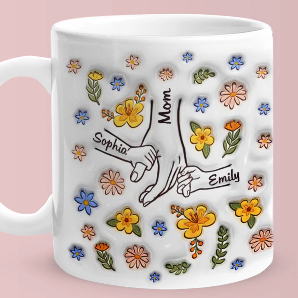 Personalized Holding Grandmas Hand 3D Inflated Effect Printed Mug