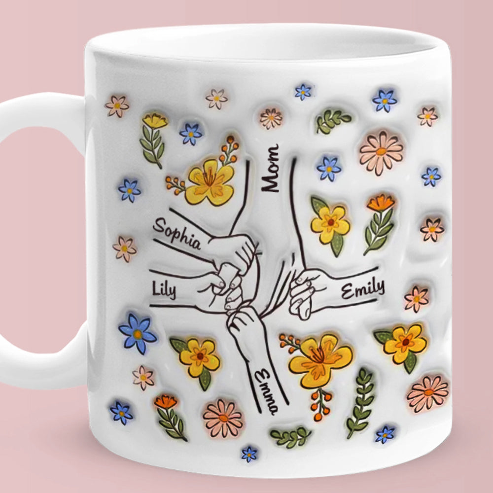 Personalized Holding Grandmas Hand 3D Inflated Effect Printed Mug