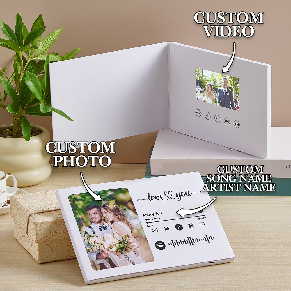 Personalized Video Greeting Card Custom Video Brochures Video Book Gift for Lover