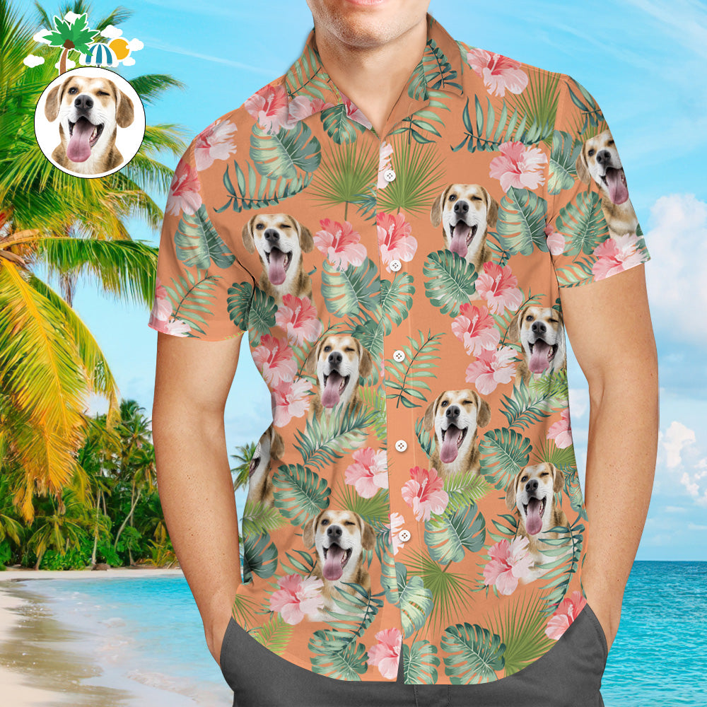 Custom Face Men Hawaiian Shirts Personalized Dog Face on a Hawaiian Shirt for Pet Lover