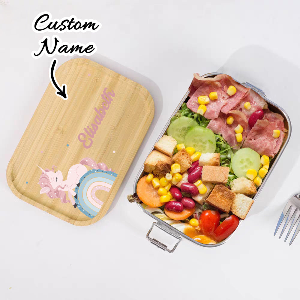 Personalized Lunch Box for Children Custom Stainless Steel Lunch Box with Name Back to School Gift for Children