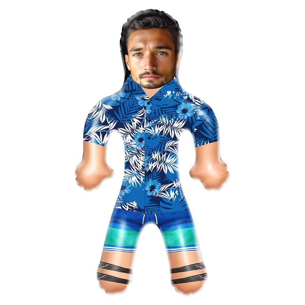 Personalized Blow Up Dolls Hawaiian Shirt Mountains Funny Inflatable Man Printed Face for Party Favors