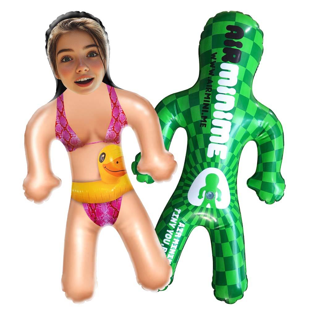 Custom Blow Up Dolls Bikini Girl with Rubber Duck Personalized Fun Beach Gift