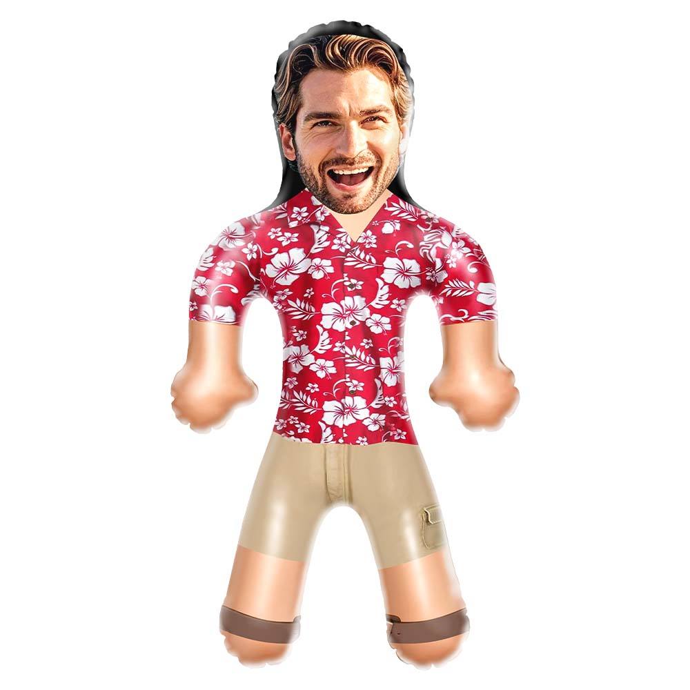 Custom Blow Up Dolls Flowers Red Hawaiian Shirt – Personalized Tropical Gifts