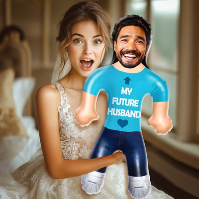 Personalized Blow Up Doll - My Future Husband Funny Inflatable Man Printed Face