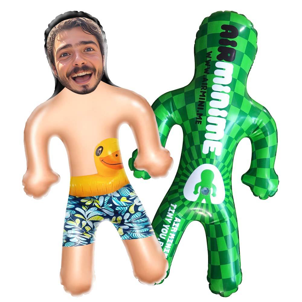 Custom Blow Up Dolls Swim Shorts Boy with Rubber Duck Personalized Fun Beach Gift