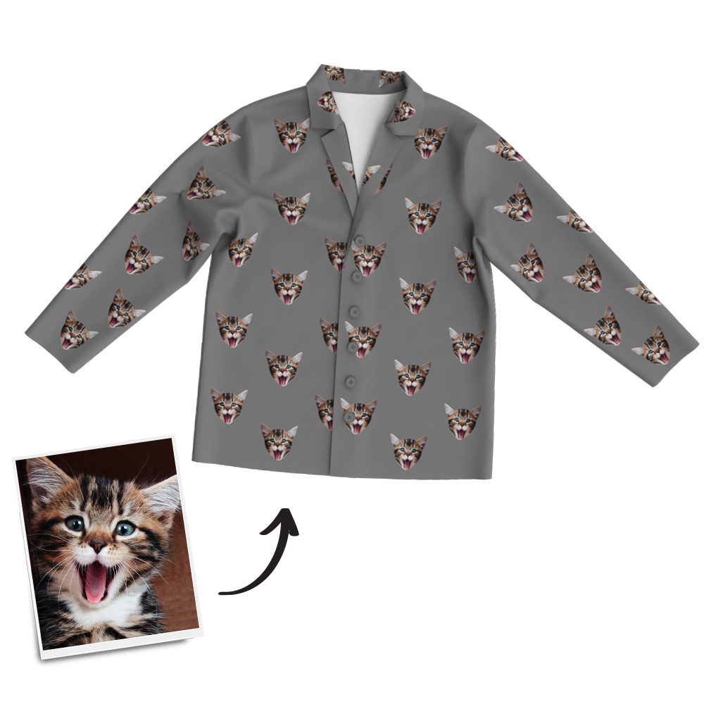 Custom Photo Long Sleeve Pajamas Sleepwear Nightwear