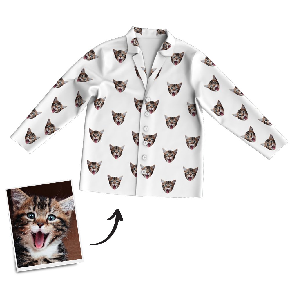 Custom Photo Long Sleeve Pajamas Sleepwear Nightwear