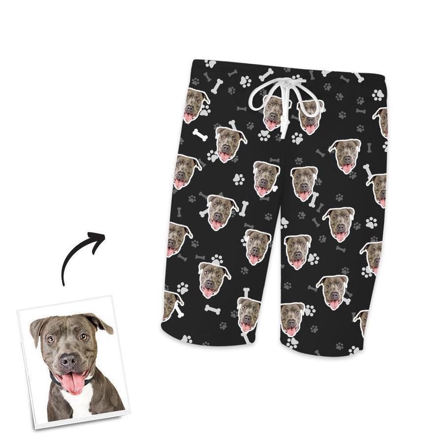 Custom Dog Face Short Sleeved Pajamas Personalised Pet Bone Pajamas