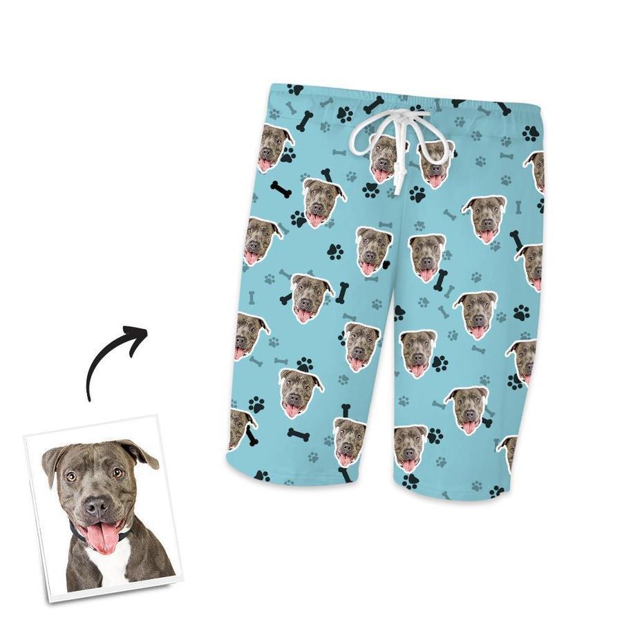 Custom Dog Face Short Sleeved Pajamas Personalised Pet Bone Pajamas