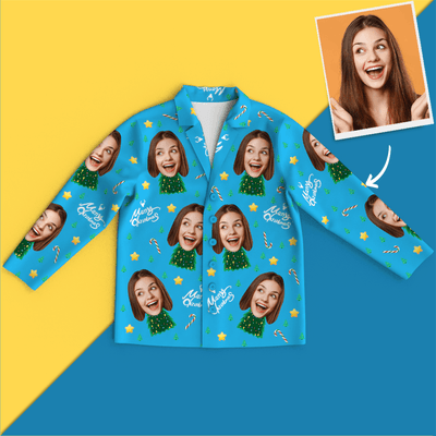 Christmas Gifts Custom Face On Pajamas Christmas Tree Pajamas - mysiliconefoodbag