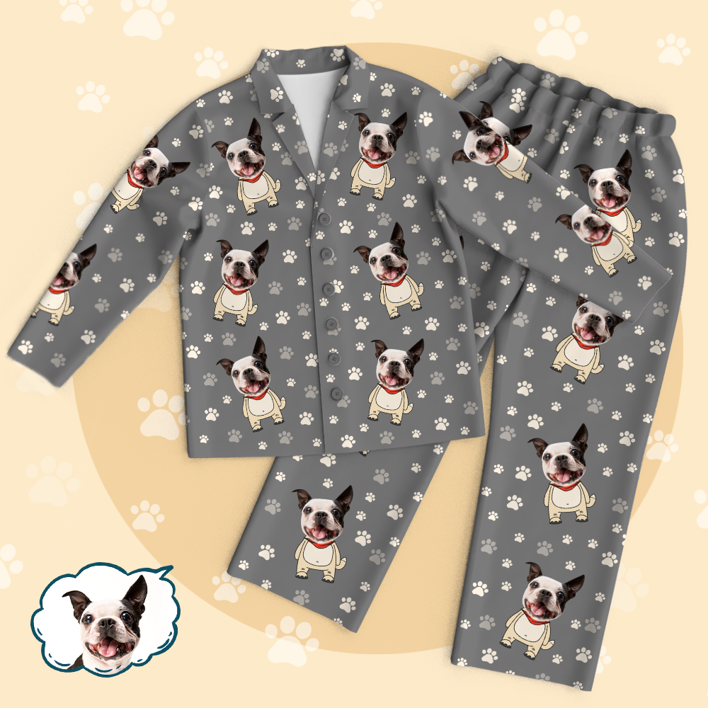 Custom Dog Face Photo Pajamas Suit - Unique Pet Gifts Idea