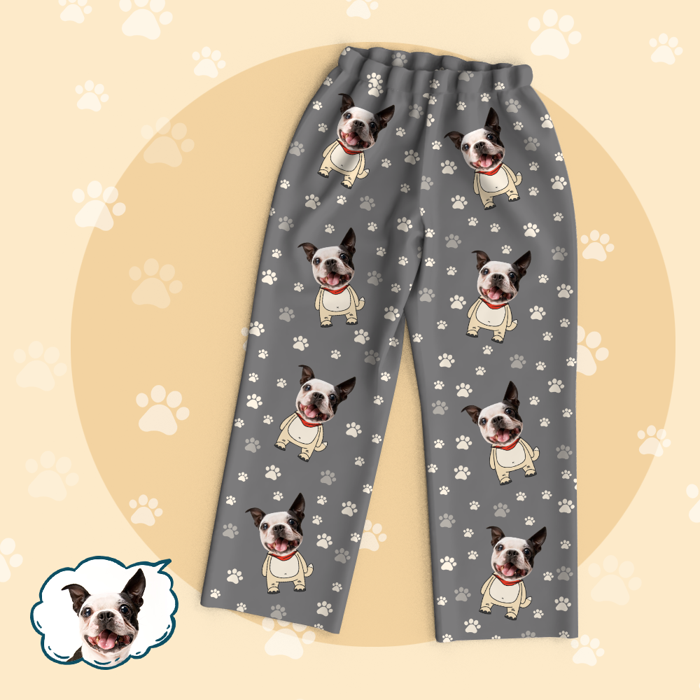 Custom Dog Face Photo Pajama Tops/Pants