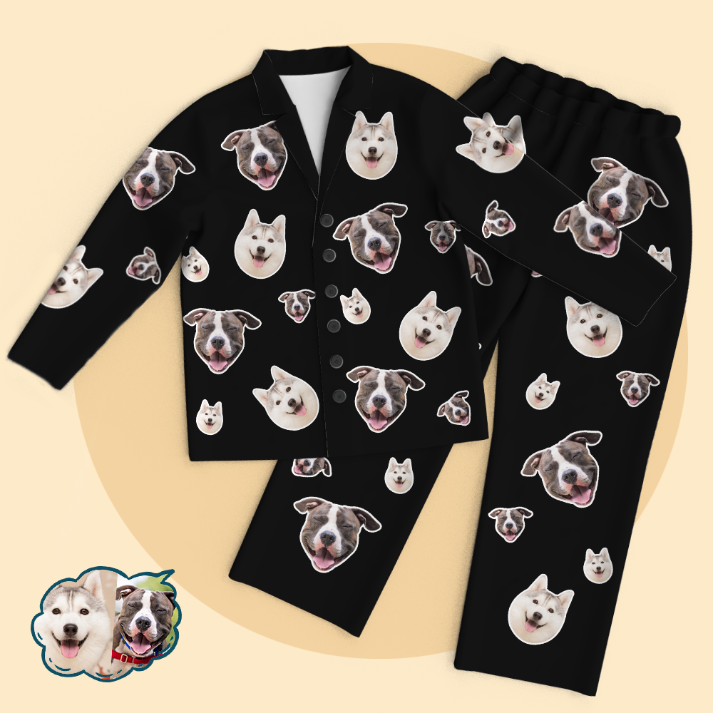 Custom Photo Pajamas Personalised Pet Face Funny Pajama Tops/Pants