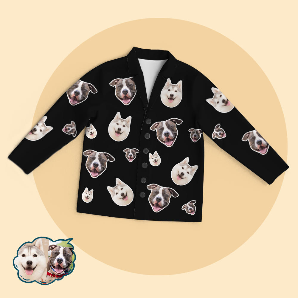 Custom Photo Pajamas Personalised Pet Face Funny Pajama Tops/Pants