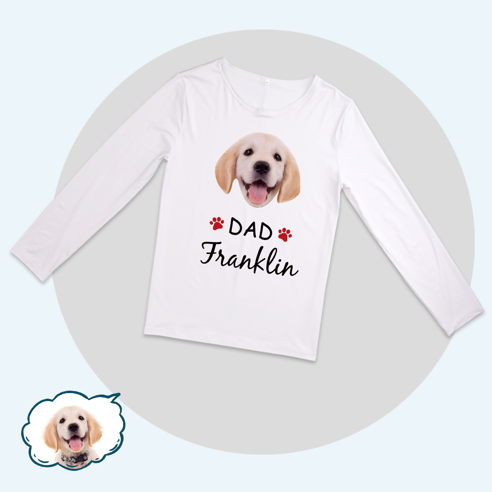 Custom Family Pajama Tops Add Photo And Name - Dog Face