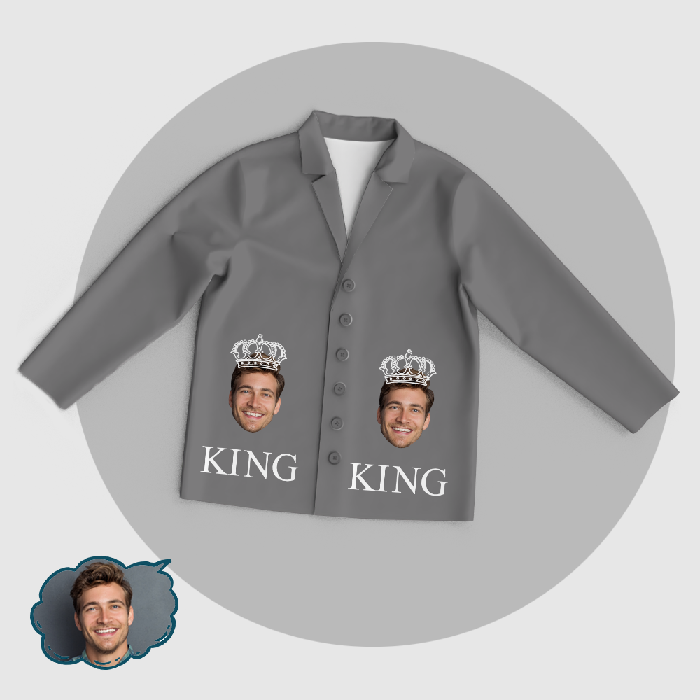 Personalized Men's King Pajamas Set Add Your Photo