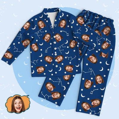 Custom Photo Family Pajamas Set Starry Sky Pajama - mysiliconefoodbag