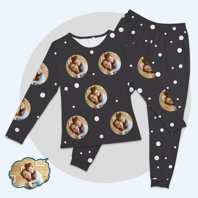 Custom Photo Women's Pajamas Suit Abstract Dot Shape Design Element - mysiliconefoodbag